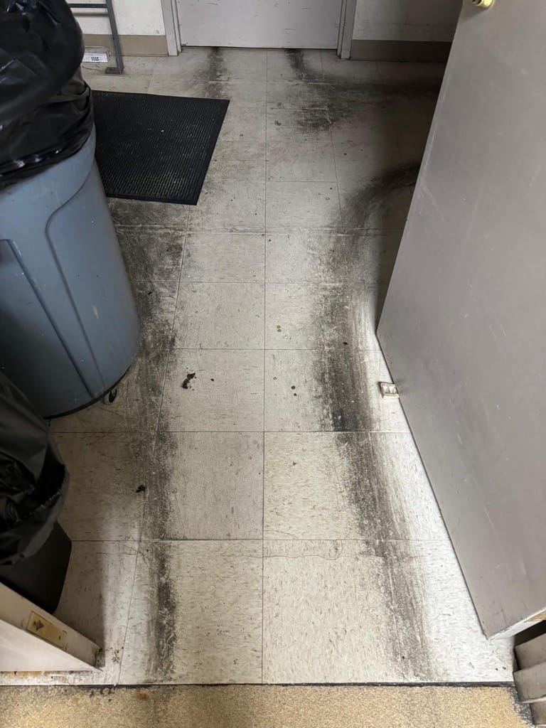 VCT Floor Waxing Finished Shine